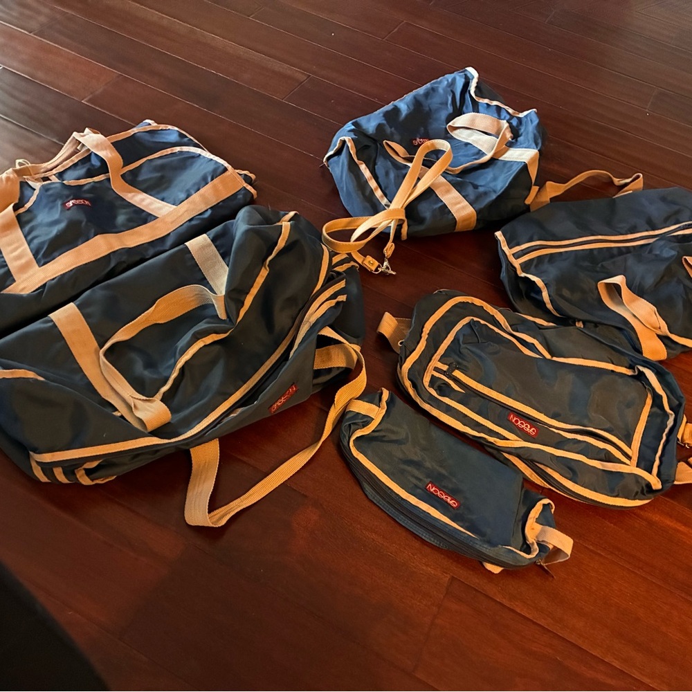Sassoon  Blue and Tan Duffel Bag Collection